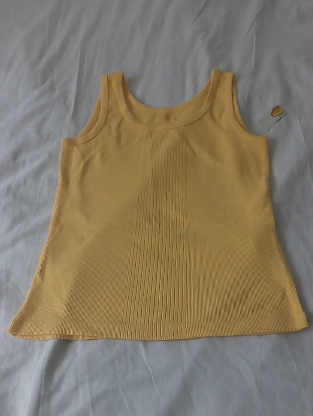 Talbots Yellow Pleated Front Ribbed Tank Top - Women